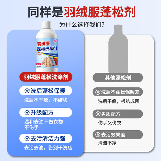 Kobayashi Yasuo down jacket fluffy detergent 520ml laundry detergent special cleaning agent liquid powerful oil stain cleaning artifact