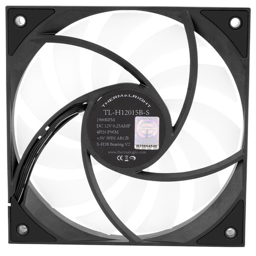 利民（Thermalright）TL-C12015W-S 纯白12CM ARGB薄扇 机箱风扇 H12015B-S