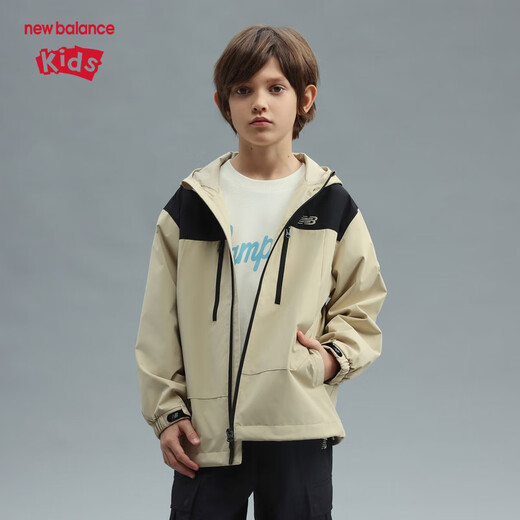 NEW BALANCE nb童装男女儿童25年春秋新款舒适时尚外套ND7AF12013 米黄色 140