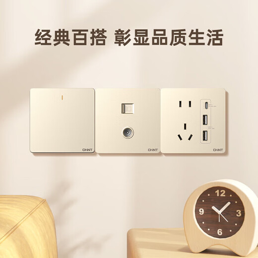Переключатель CHNT Sweat Spocket Wall Panel Homeving 86 тип скрытый цельный с наклоненным пятилежом с наклоненным пятилежом с наклоненным пятью лунками.
