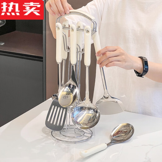Erstes Konzept des deutschen High-End-Qualität leichter Luxus Küchenbedarf Haushaltskollektion Löffel Spatel Kombination Set Küche Utensilien Kochspatel Leichte Luxus Küche Spatel 7-teilige Set 854