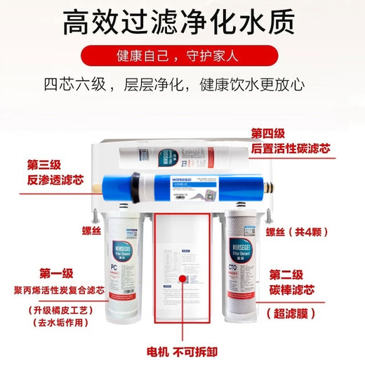 Élément de filtre milsgei adapté à l'élément de filtre du purificateur d'eau Qinyuan KRT2800 / 3820/3800 / 3890PP Purificateur d'eau de coton CTO CTO Elément de filtre en carbone activé comprimé