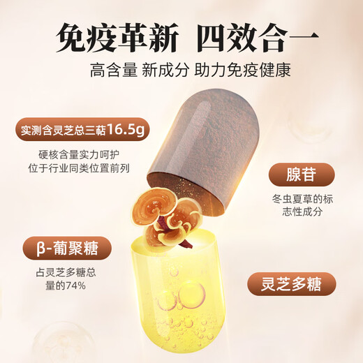 仙芝楼仙芝牌【国标制定 三萜10%】破壁灵芝孢子粉胶囊增强免疫力保健品 12盒 576g 【半年量】家庭营养