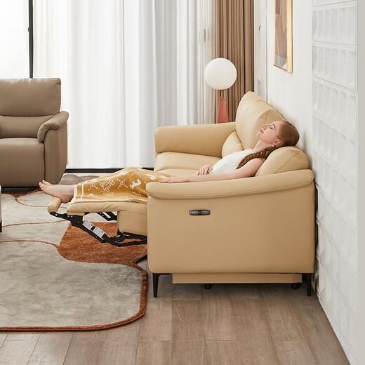 
Zhihuashi First Class Zero-Back Wall Cream Living Room Fabric Ecological Leather Electric Function Sofa 11973 Shuguang Gray (Ecological Leather) Single Person 87cm-Manual Shakeable