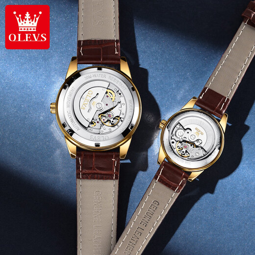 Olis Watch Totalmente automático Mecánico Reloj 520 Regalo de San Valentín para la novia Mira a los hombres y mujeres Mira 6629 pareja de cara blanca pareja