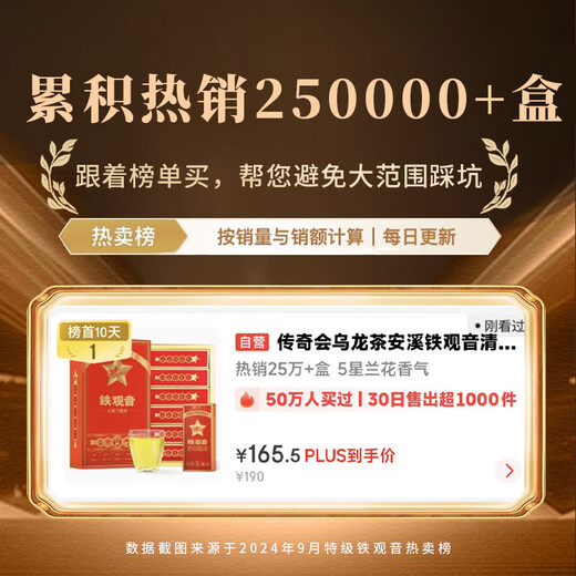 传奇会乌龙茶 安溪铁观音 清香型特级500g轻火茶叶礼盒装新茶自己喝送礼
