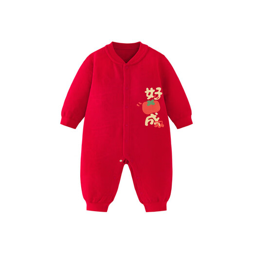 Mini bala bala baby red jumpsuit newborn baby quilted boneless crawling suit full moon and 100 days old