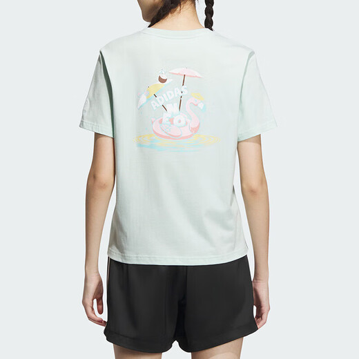 阿迪达斯Neo短袖女装夏季新款健身训练运动服休闲时尚透气圆领T恤衫 IP3879 L