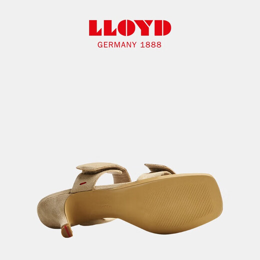 
LLOYD imported women's shoes lambskin elegant kitten heel strap casual sandals standard middle heel 13564 camel 36