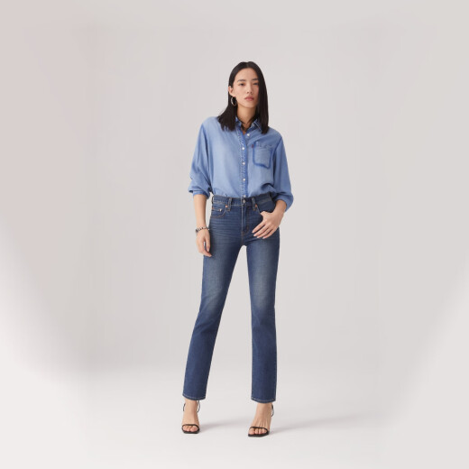 Levi's李维斯冰酷系列25年春季新款女士724高腰修身直筒牛仔长裤