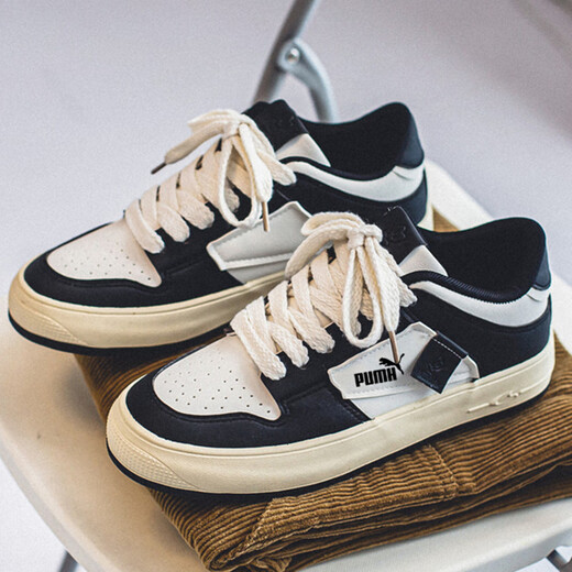 Huang Biao vest 2025 new black and white shoes for men's panda skateboard shoes breathable casual sports little white trendy shoes for men white and black 9909 black label autumn and winter new style 24.5 39 inner length is about CM