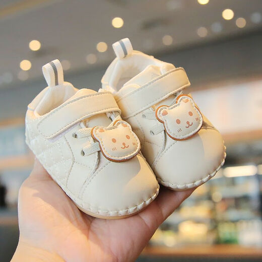 G. DUCKKIDS baby toddlers spring and autumn style soft sole newborn sewing shoes for boys' shoes cute Velcro girls' shoes C23 single shoes beige size 10.5cm 14