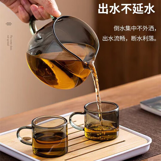 Penguin teapot heat-resistant glass teapot teacup tea water separation kettle filter kettle tea set Penguin teapot gray heat-resistant and explosion-proof 500ml