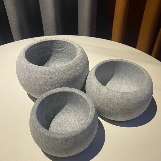 FANCYCHIC household stone mortar, garlic mortar, medicine mortar, natural bluestone garlic masher, garlic press, garlic jar, supplementary food, grinding stone, nest, main picture