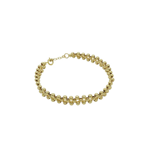 Pu Li original imported from the United States 14K gold-filled gold bean bracelet bracelet for women, super stylish and non-fading, clean hand circumference 13cm