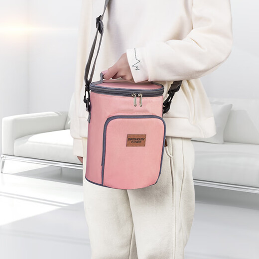 Miaopule Insulated Bag Hand-held Insulated Bag Insulated 8-Hour Rice Bag Aluminum Foil Thickened Round Lunch Bag Lunch Box Bag Gaoyan Dark Blue Large