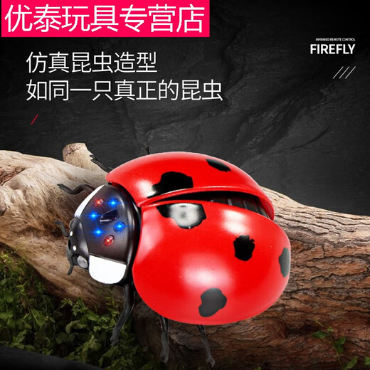 电动遥控瓢虫玩具儿童网红仿真整蛊感应会动昆虫爬虫动物男孩女孩 遥控瓢虫红色9922+螺丝刀