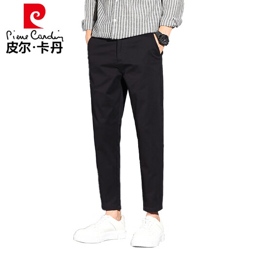 
Pierre cardin pure cotton casual pants men's spring and autumn new trendy straight slim foot tapered nine-point casual trousers men 1502 black nine-point 33