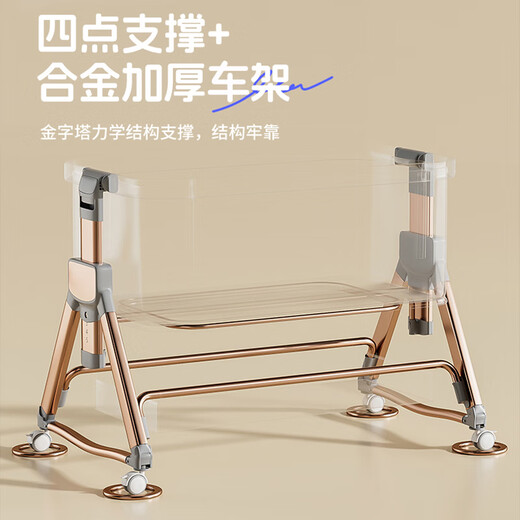 ANGI BABY crib multi-function folding bed can be spliced ​​with large bed movable baby shaker newborn sleeping tool
