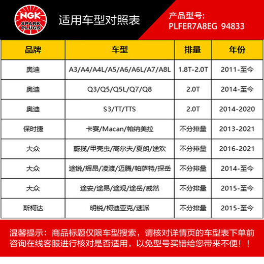 NGK spark plug double platinum four pack Magotan Passat Lingdu Weiran