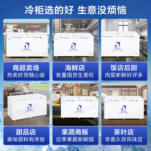 澳柯玛（AUCMA）冰柜商用大容量全冷冻卧式大冷柜525/725升冷藏冷冻转换单温冷柜超市大容量-38℃低温冷冻冰柜带轮 【咨询享百元补贴】520升丨PCM内胆丨