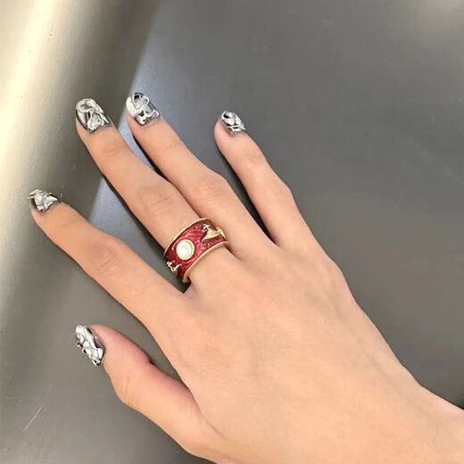 Vivienne Westwood Queen Mother West Authentic Wide Version Saturn Ring Queen Mother King Ring Red S