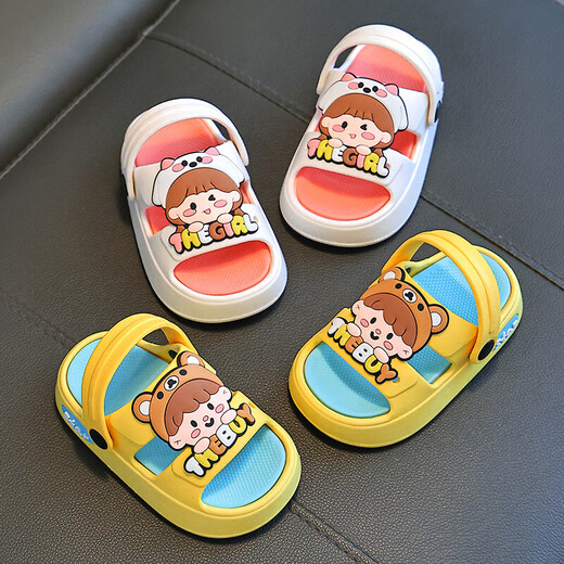 Children's slippers for boys and girls in summer non-slip soft bottom home indoor slippers cartoon baby slippers infant blue 30.5-30-31 size