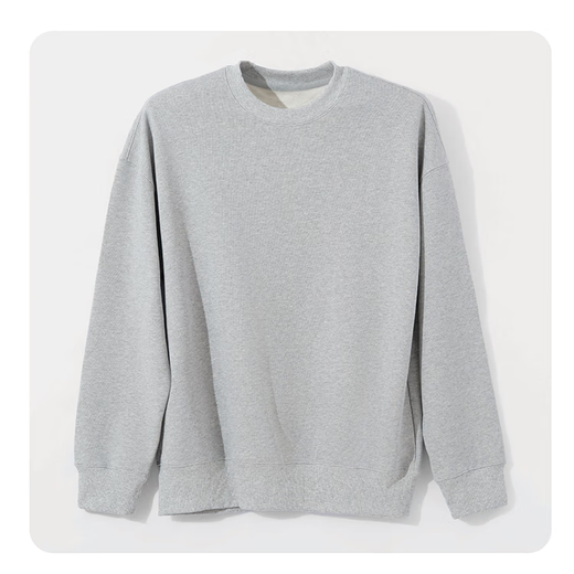 Qijian Couple Solid Color Loose Casual Cotton Brushed Round Neck Pullover Long Sleeve Sweatshirt Dark Rock Gray XL