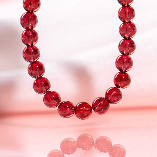 Malaya Garnet Bracelet Women's Stone Tanzania Champagne Pink Magnesium Aluminum Garnet Anti-fatigue Muladhara Chakra Purchasing Instructions Don't shoot for perfectionism