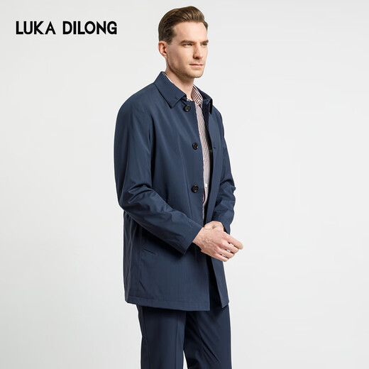 Lucadilong [шерсть + шелковидный шелк] Spring Cool Light Luxury Wool Jacket High Elastic Неиронная деловая куртка Royal Blue M (48)