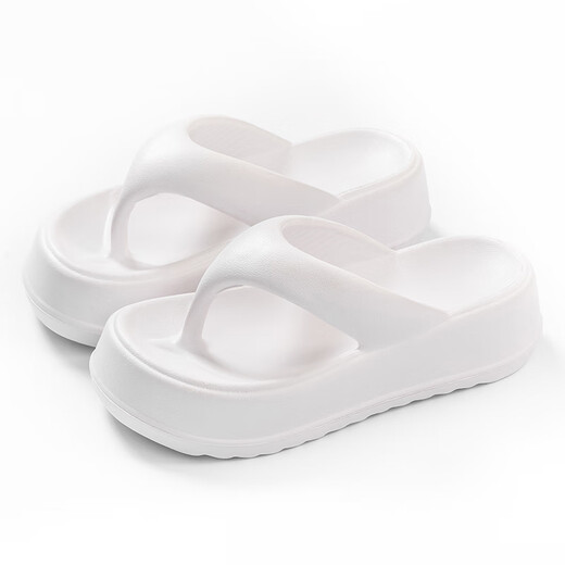 She enjoys flip flops for women wearing thick sole stomp and foot-sliding on the outside and beach shoes TQ723 Black 36/37