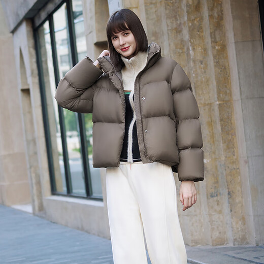 Les experts de Tambor recommandent la doudoune courte en duvet d'oie Maillard pour femme, petite veste chaude et épaisse TW236362 marron éléphant M (165)