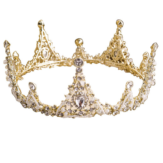 Shijun (shijun) cristal retro europeo y americano corona corona tiara novia atmosférica súper hada vestida de novia corona velo boda corona dorada caja de regalo rosa