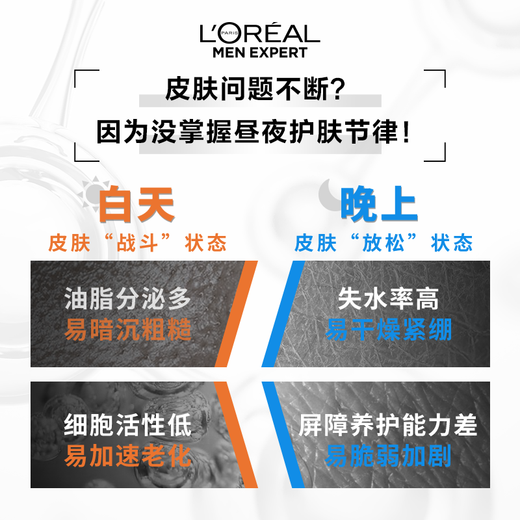 L'Oreal Herrenmorgen- und Abend Lotion Set 50 ml*2 Feuchtigkeitsspenstige Lotion straffend anti-feuchter feuchtigkeitsspendende Hautpflegeprodukte Qixi Festival