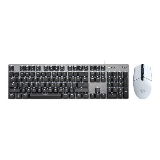 Logitech K845 wired mechanical keyboard office gaming e-sports keyboard full size luminous keyboard and mouse set 104 keys G304 (white) + K845 (green axis)