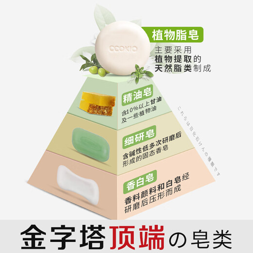 CCOKIO Japanese shea butter imported cleansing soap plant mite removal cleansing face wash bath universal for men and women - oily skin