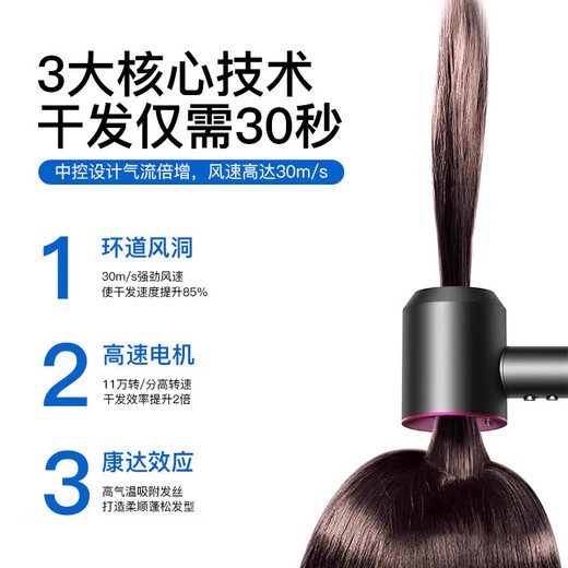 CODINI German quality leafless hair dryer for home use with negative ions that won't hurt your hair. High-power hair dryer for hair salons and barber shops with hot and cold air for silent styling and quick drying.