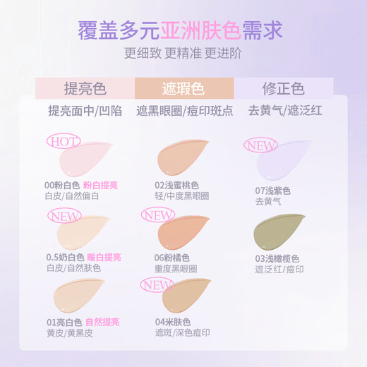 GIRLS CRUSH Brightening Concealer Conceals facial spots, tear troughs, dark circles, acne marks, red bloodshot girlscursh, fair skin brightening #0.5 Milky White
