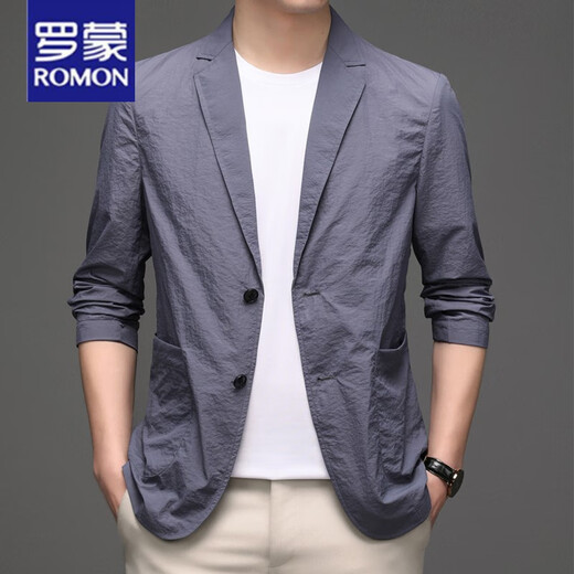 ROMON (ROMON) Spring y otoño Traje casual Chaqueta para hombres Hielo de alta gama Ropa de protección de sol de seda de moda