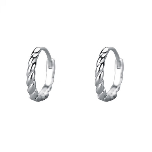 Guanpuge Fat Donglai same style pt950 platinum earrings for women PT950 fashion twist platinum earrings plain hoop earrings niche design platinum small twist earrings