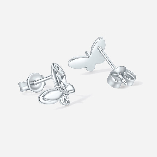 Saturday Fortune (ZLF) pt950 platinum earrings for women, versatile flower butterfly earrings for girlfriend, one pair - 2.2g