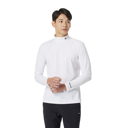 
Taylormade TaylorMay Golf Clothing Men's 2025 New Spring and Autumn Windproof Warm Golf Top Long Sleeve Base Shirt M13118 White XL