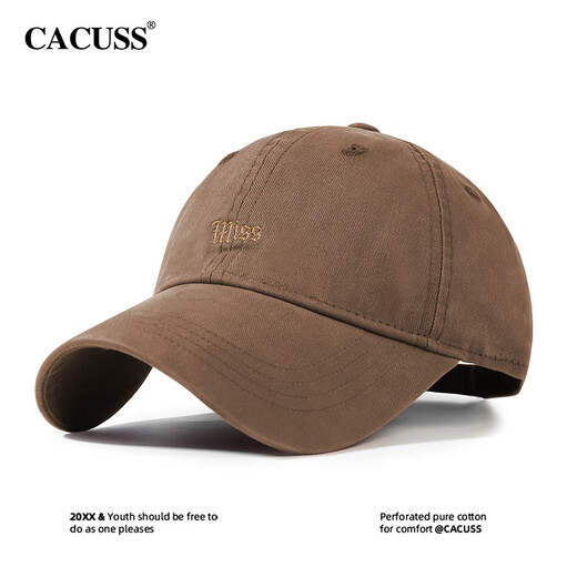 CACUSS hat women's baseball cap fashion simple casual letter embroidered peaked cap showing face small four seasons men's big head coffee
