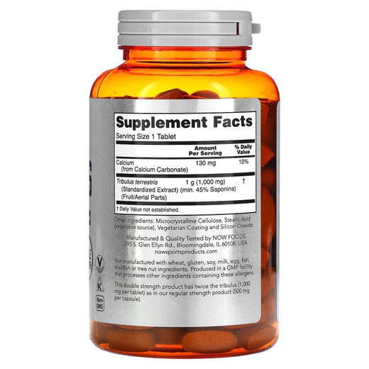 NOW Foods Sports Series Tribulus Nutrition Tablets Double-strength Free Radical Defense Support Reproductive Health 180 Units 15273