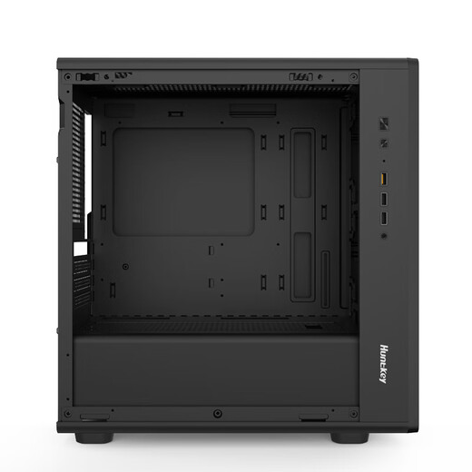 Huntkey G63 Halberd châssis en verre transparent latéral carte mère M-ATX/carte graphique longue/refroidissement par eau 360 châssis hôte d'ordinateur de bureau G63mini/verre encliquetable G63mini noir (longueur de la carte graphique limitée à 32 cm/refroidissement par eau 240)