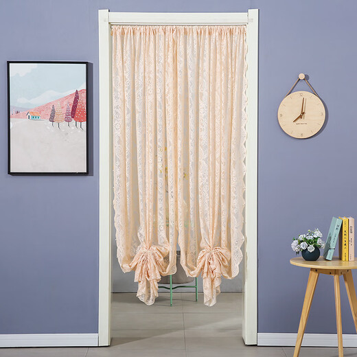 
30 days 1047 pieces lace screen curtains indoor living room universal double opening anti-mosquito decorative curtain without hole drilling telescopic rod Main picture model Door width 100-140 height 200