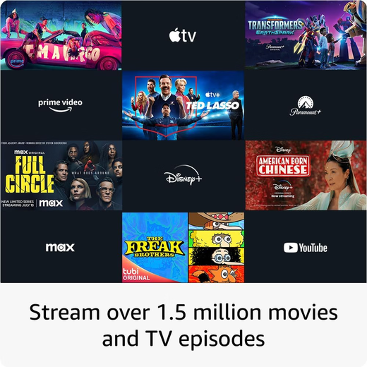 亚马逊2023款fire tv stick 4K max 16G二代奈飞电视盒子网络盒子机顶盒 2023款4K MAX，2＋16G 全新代激活指导 现货(拆封不退)