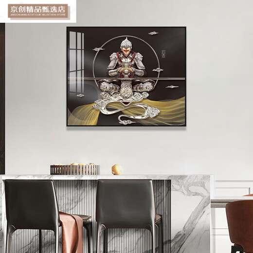 Das dekorative Gemälde der Messkasten, die Schlacht von Buddha, Sun Wukong, hängende Malerei, Blockierung der Verteilungsschachtel, Hauptschalterbox, Wandbild, Affenkönig, 16823+Schwarzer Rahmen, 40*30+Kristalloberfläche+Hanging Model