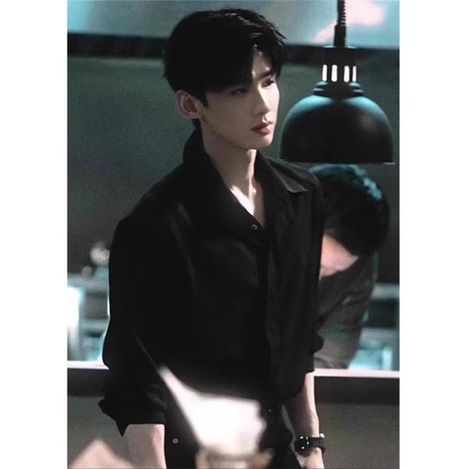 Lipu Bai Jingting Sangyan's Black Shirt Men's Spring and Automne High-Up High-Dend Shirt à manches avec veste de style britannique Cy03 Black [mise à niveau du tissu] 2xl recommandé (135-150Jin [Jin est égal à 0,5 kg]))