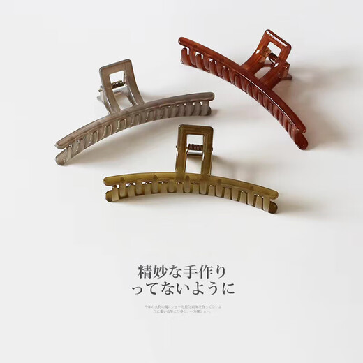 New style, simple and stylish, large, single-line clip, temperament, back of head, jelly color, shark clip, gray